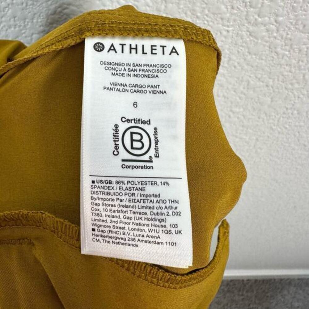 Athleta Womens Vienna Cargo‎ Straight Leg Pant in Brass Yellow Size 6 - Picture 9 of 10
